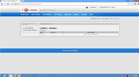 Alarm Relay Output Configuration
